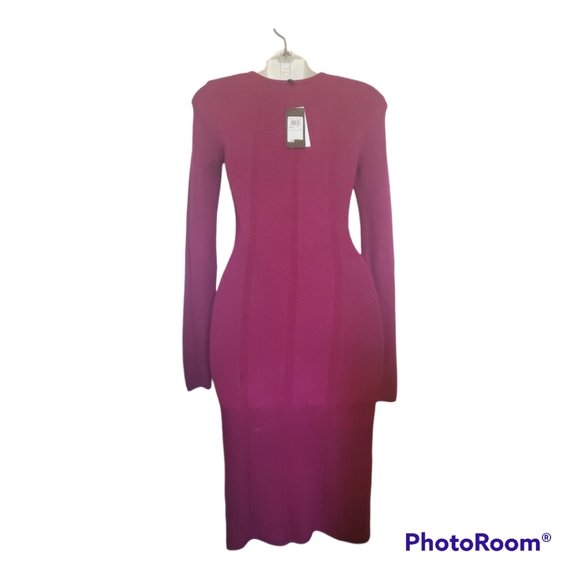 GUESS Marciano Berry Criss-Cross Long-Sleeve Sweater Dress - Size XS, 0 - Picture 6 of 6